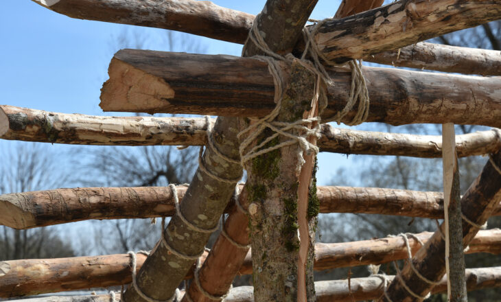 Fig. 13: Wooden structure of a Neolithic house model at Ehrenstein (Southern Germany)