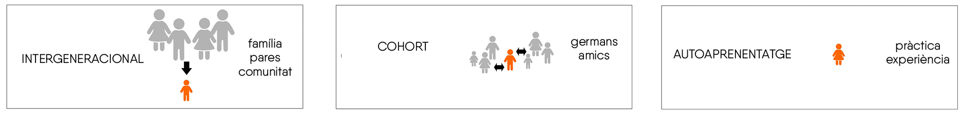 Figura 1. Fonts d’aprenentatge d’un individu en comunitats de pràctica.